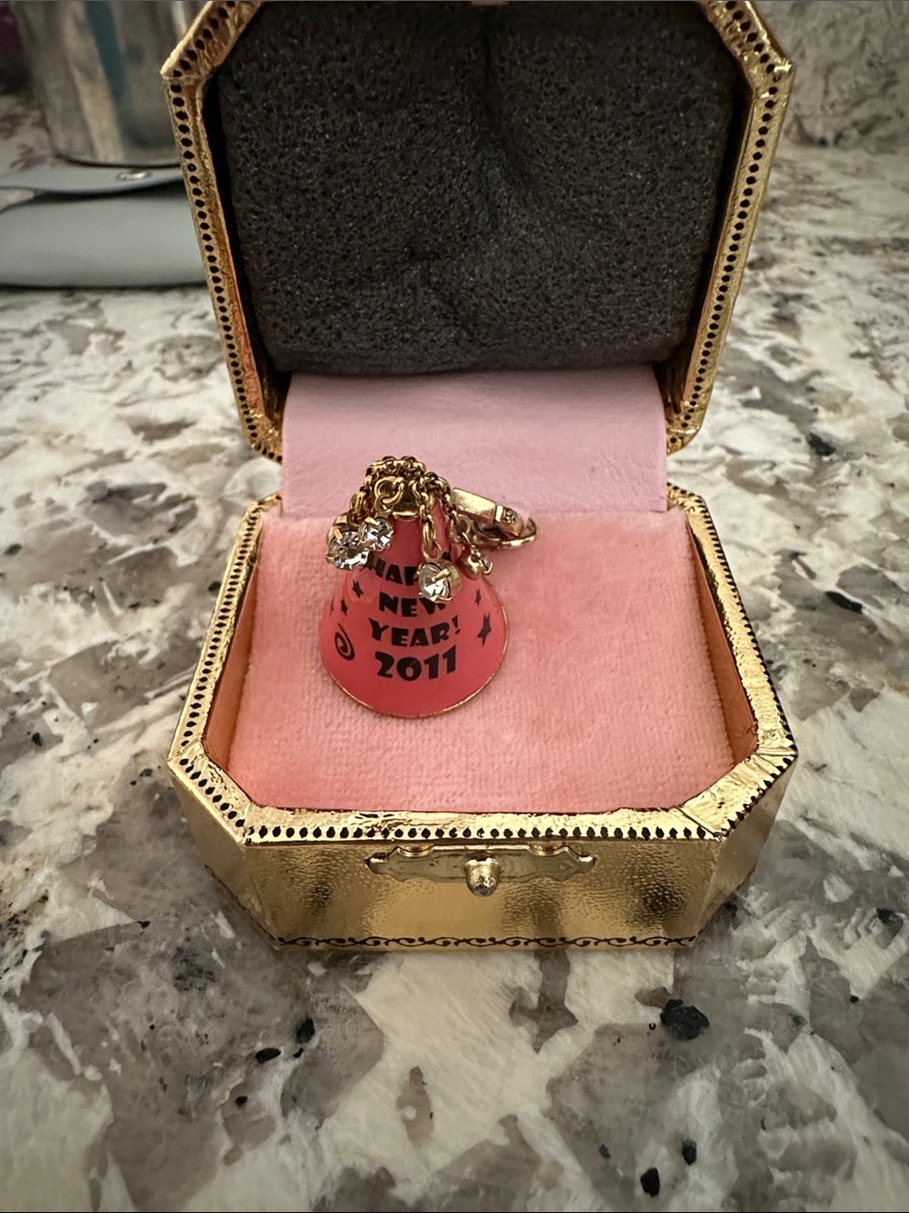 Juicy Couture Pink and Gold New Year 2011 Charm